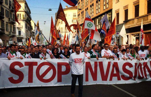 Matteo Salvini in fruntea unui protest impotriva imigratiei