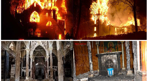 Biserică creștina incendiată în Orientul Mijlociu