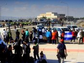 Imigranți din America Centrala protestează în fața consulatului SUA din Tijuan-Mexic