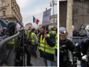Poliția franceza înarmată cu muniție de război
