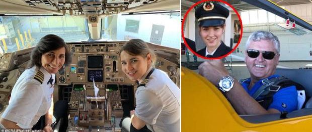 O familie formată din mamă, tată două fete și un bunic, sunt toți piloți de avion Familie de piloți