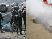 Doi automobiliști fierți de vii după ce mașina a căzut într-o groapă cu apă fierbinte
