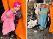 O fetiță găsită într-un cort improvizat la o groapă de gunoi a fost salvată de Anul Nou