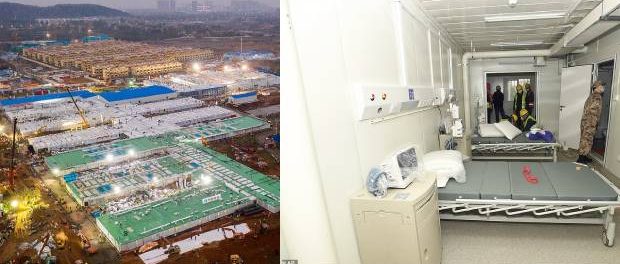 Spitalul din Wuhan cu 1000 de paturi construit în doar opt zile